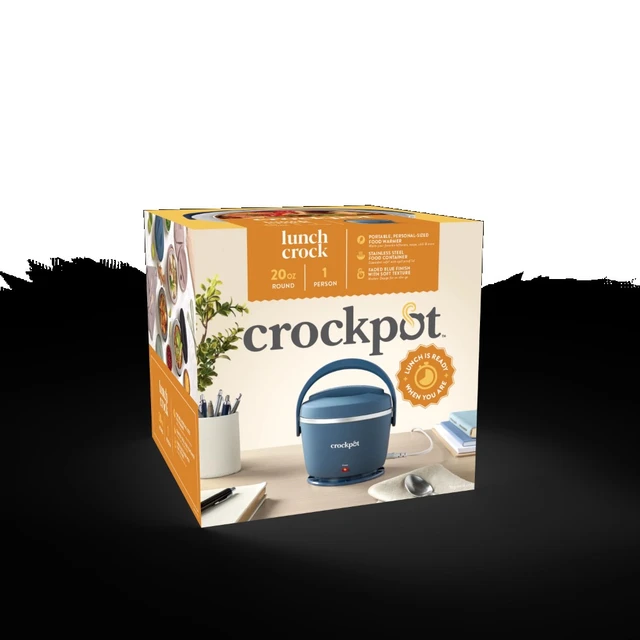 Crockpot Electric Lunch Box, Portable Food Warmer, 20 oz, Faded Blue (6.54  x 6.54 x 6.54)