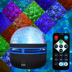 Starry Sky Rotating Night Light Projector with USB & Remote Control - Multicolour Ambiance for Bedrooms & Christmas Decor (Water pattern)