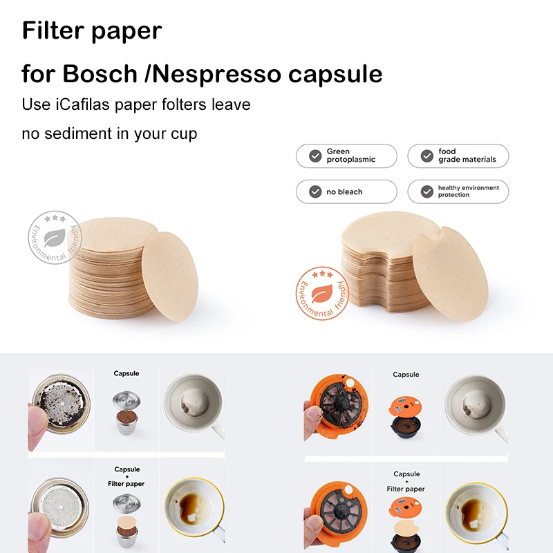 Filtro Di Carta Usa E Getta Per Capsule Riutilizzabili Di Caffè Tassimo E Nespresso Previene L'Intasamento Mantiene Le Capsule Pulite Recafimil