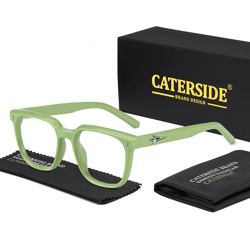 CATERSIDE New Flat Light Glasses Men Brand Design TR90 Square
