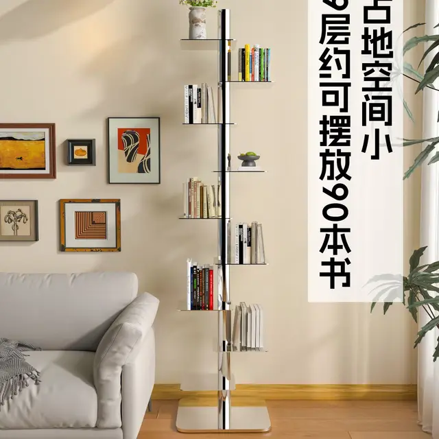 Bibliothèque rotative créative sur pied, Terrarium à plusieurs niveaux, organisateur de livres à domicile, supports de rangement d'étude minimalistes 1