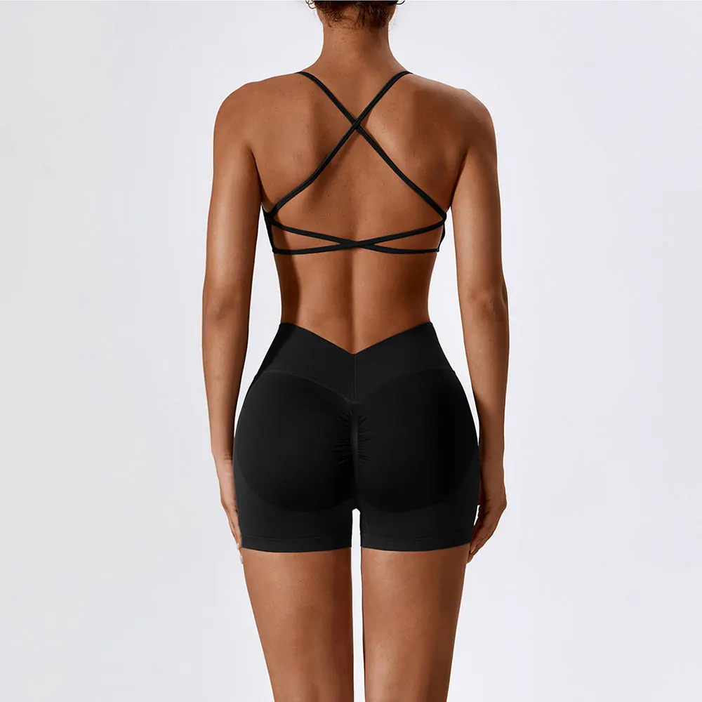 Seamless Yoga Set Gym Suits With Shorts Crop Top Sexy Bra Women's Pants 2 Pieces Set Running Workout Outfit Fitness Clothing 4
