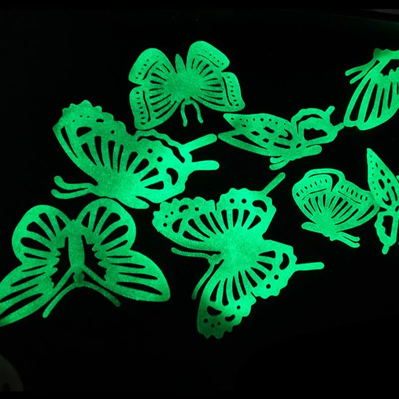 Luminous Wall Sticker Butterfly and Flower Room Decoration for Girls Glow in the Dark Fluorescent Sticker