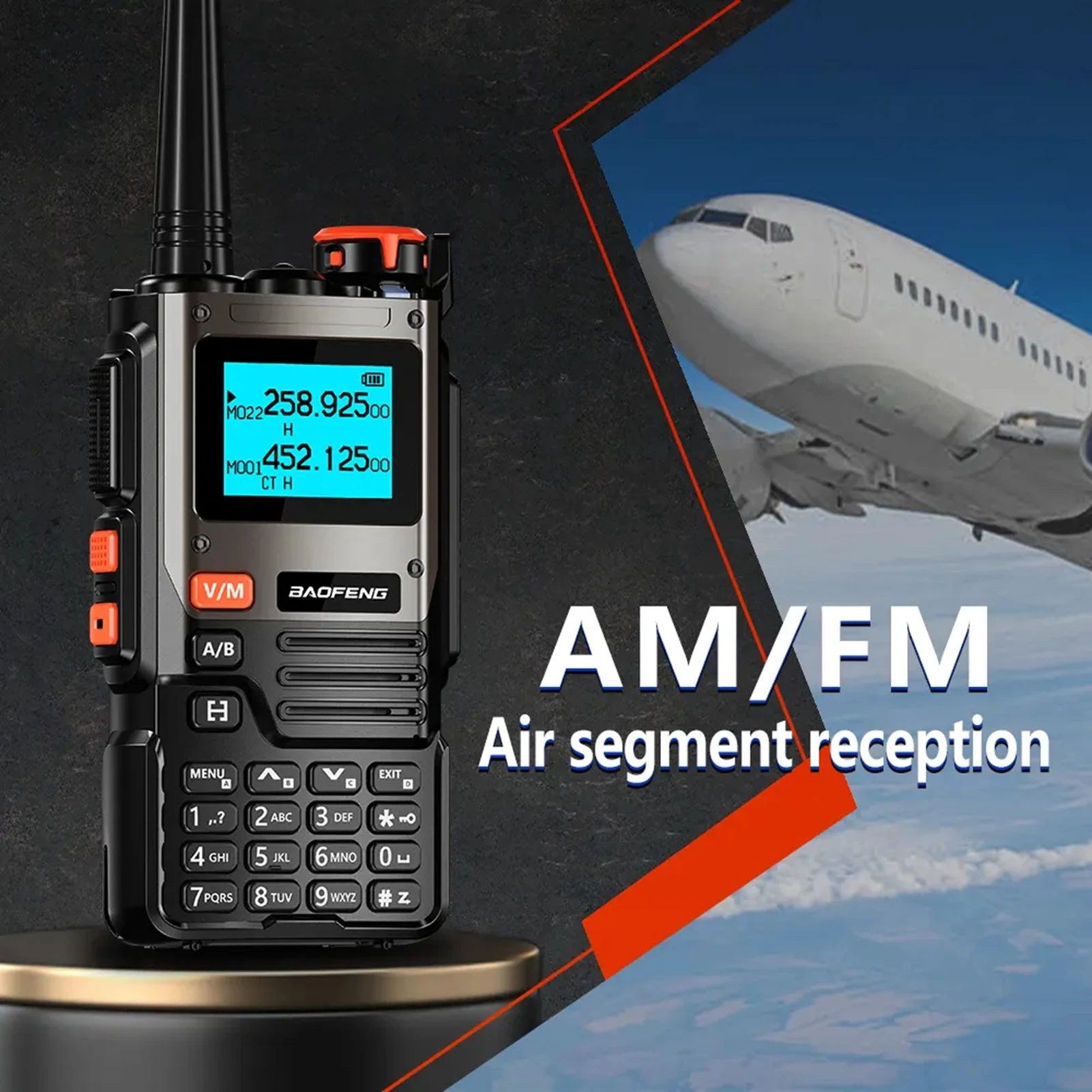 EU Plug 5W Walkie Talkies Long Range Wireless Interphone LCD Flashlight Type-C Dual Band 2Way Radio 999 Channels AM/FM Receiving
