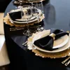6 Pack Round Tablecloth 108 Inch Black, Stain and Wrinkle Resistant Table Cloth - Washable Polyester Table Cover 6