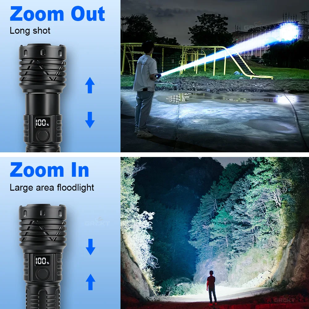 XHP 450 LED 슈퍼 밝은 손전등 USB 충전식 손전등 방수 줌 낚시 사냥 캠핑 전술 토치 랜턴