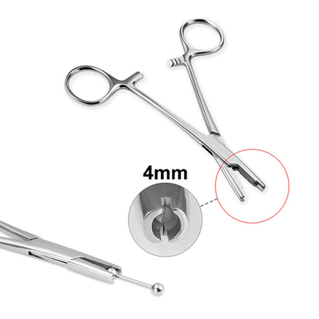 Sterile Surgical Steel Dermal Anchor Holding Tool Plier Tweezer Clamp Professional Disc Forcep Body Piercing Equipment 3-5mm