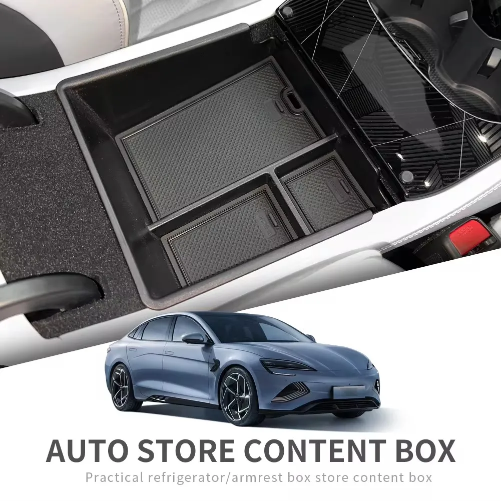 Boîte de rangement pour accoudoir de Console centrale BYD Seal EV, organisateur de plateau Central, accessoires de rangement noir