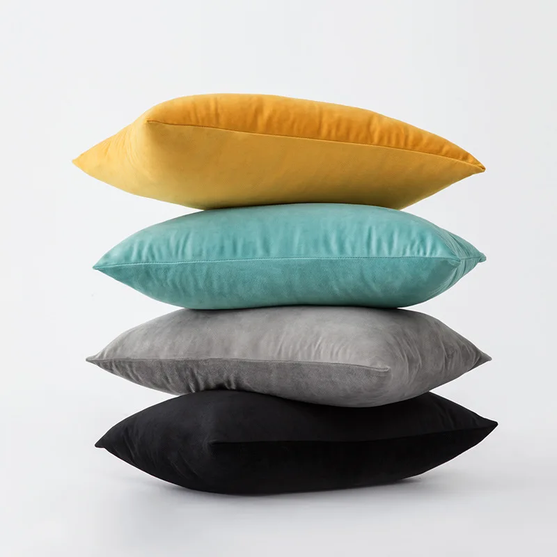 

1pc Nordic Ins Wind Velvet Cushion Cover for Sofa Office Bed Car Waist Pillow Plush Pillowcase 30x50 40x40 45x45 50x50 60x60cm