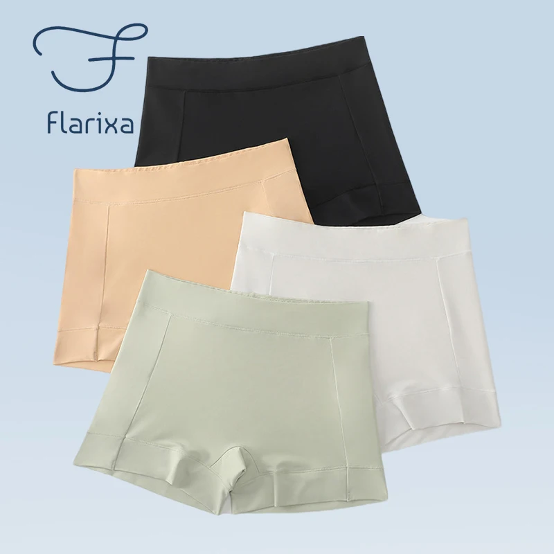 Women Safety Shorts Large Size Under Skirt Seamless Ice Silk Boxer Briefs For Female Boyshorts Summer Safety Pants M-4XL Safety Shorts Safety Pants