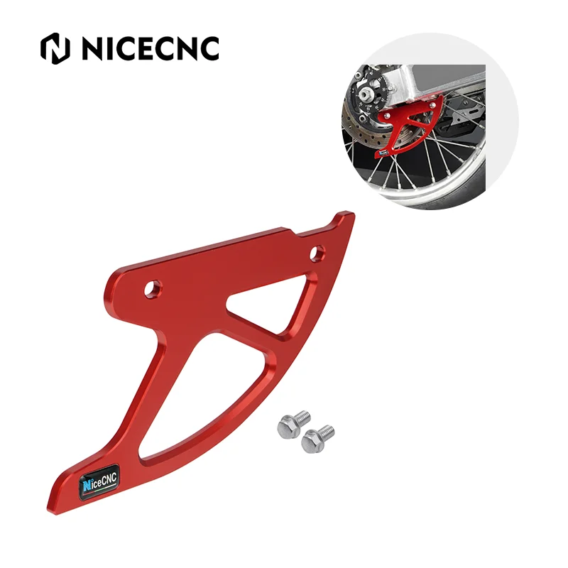 

NICECNC XR650L 1993-2022 Motocross Aluminum Rear Brake Disc Guard Cover Protector For Honda XR250R 1990-2004 XR600R XR400R Red