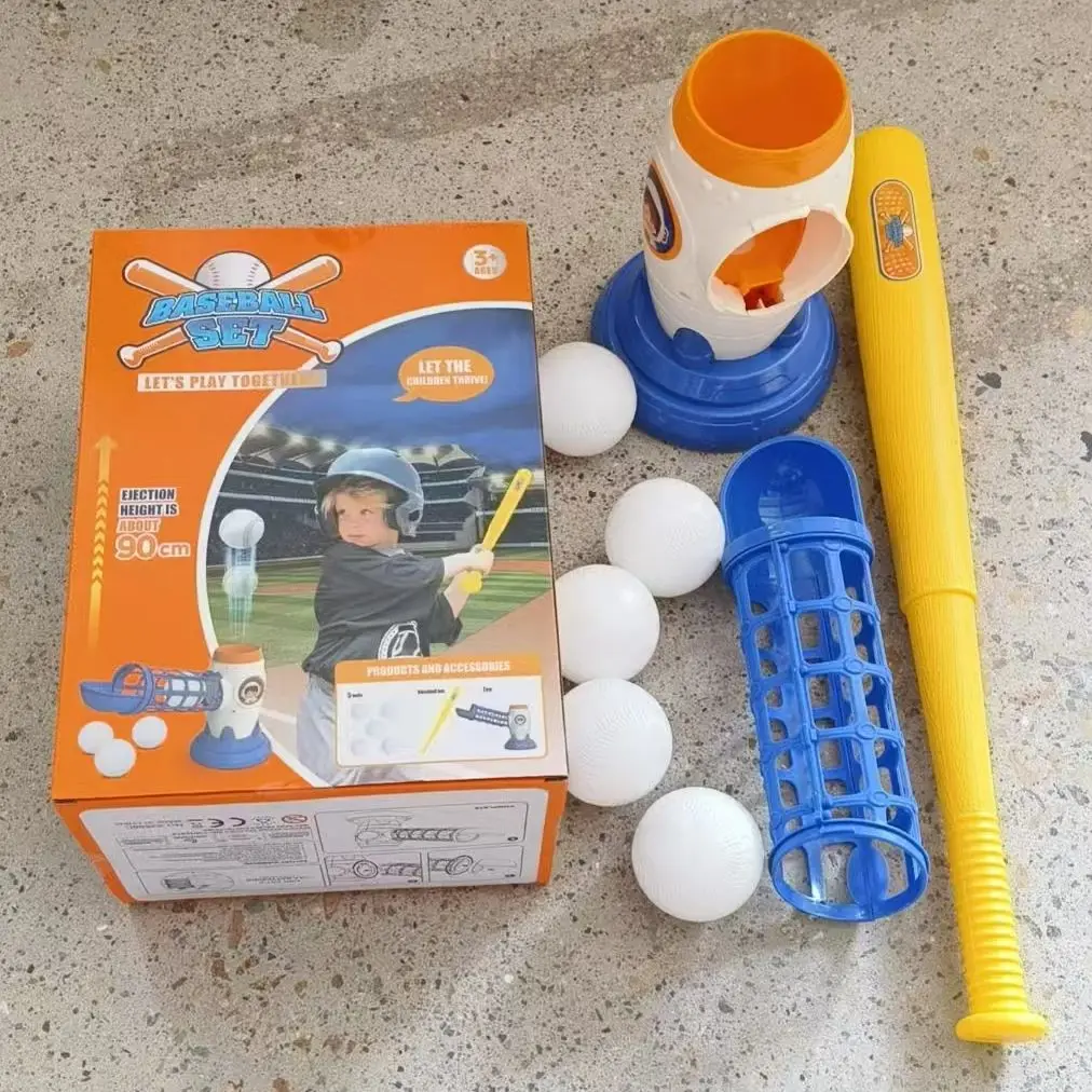 Sport Baseball Toy Base Ball Luancher T-Ball Pitching Machine Ball Launcher Kids Outdoor Sports Toys for Throw and Catch