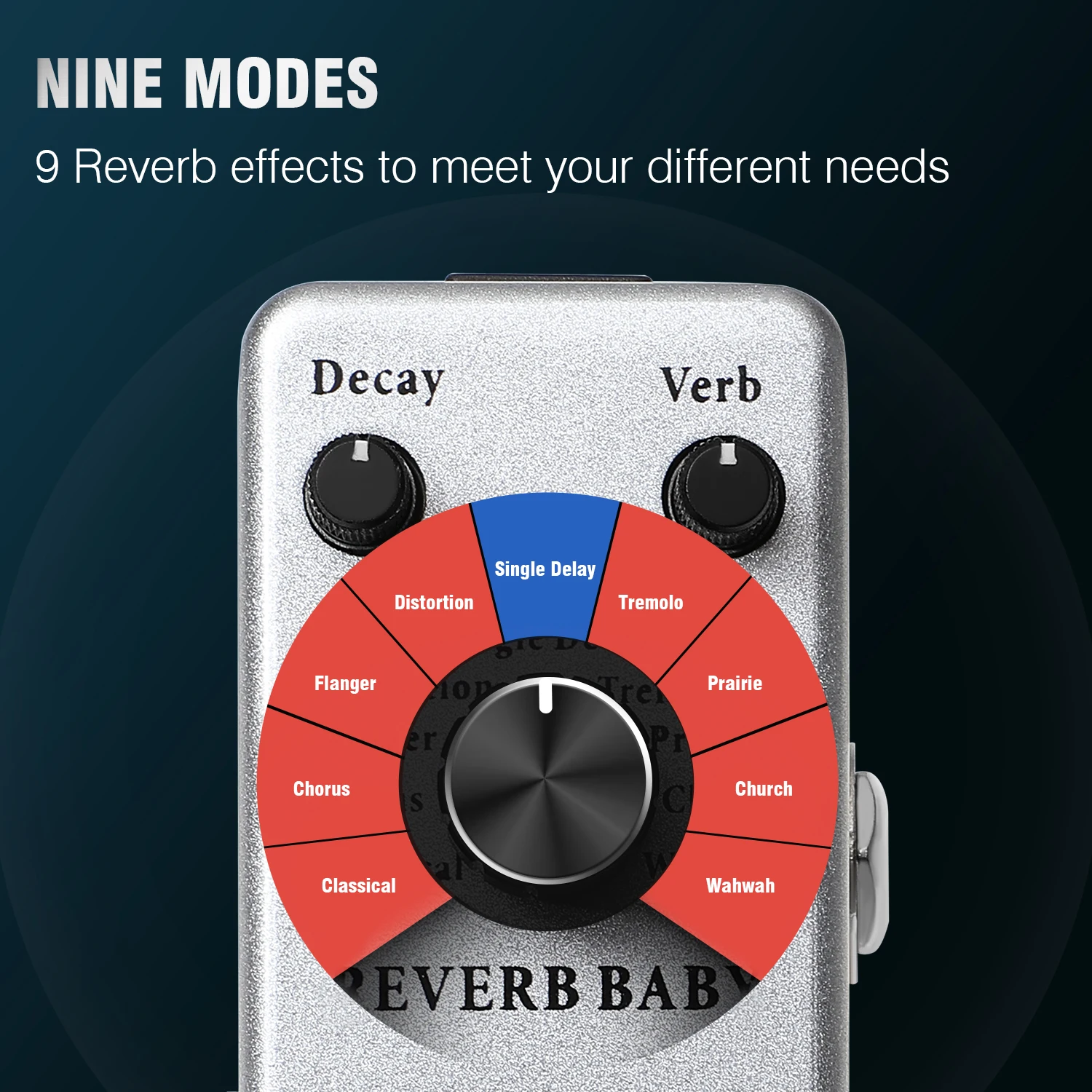 Guitar Effect Pedal Guitar Effects Pedal ISET RB-01 Digital Reverb Guitar Effect Pedal with 9 Modes Guitar Effect Pedal for Electric Bass True Bypass