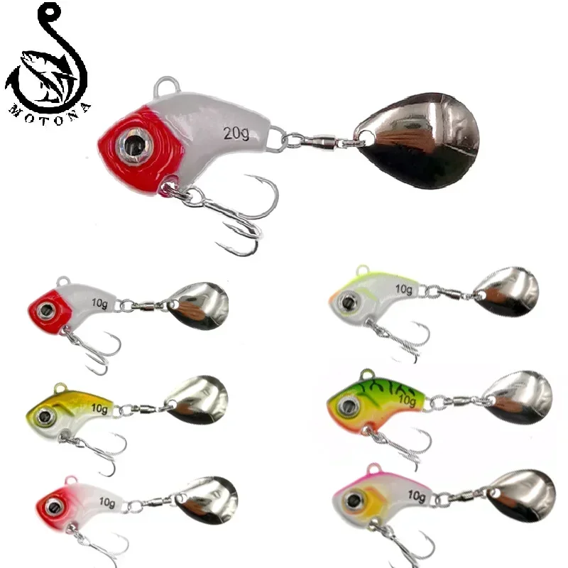 

MOTONA Metal VIB Fishing Lure Spinner Sinking Rotating Spoon Pin Crankbait Sequins Baits Fishing Tackle New Arrival 5g10g15g20g