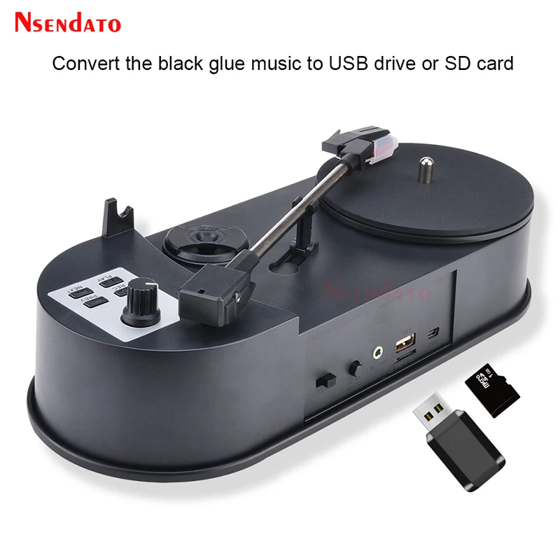 33/45RPM Retro Vinyl Disc Music Audio Record player turntable Converter to MP3 TF Card/USB Turntable Vinyl Disks Player