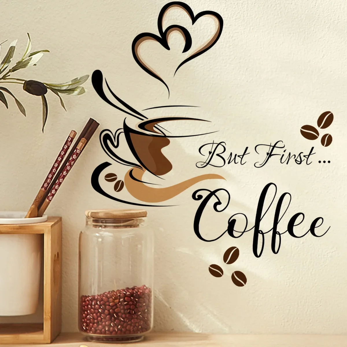 English Coffee Time Coffee Cup Wall Stickers Pantry Lounge Kitchen Background Decoration Wall Stickers Self-adhesive wall stickers self adhesive stickers kitchen wall sticker