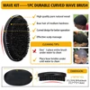 Shea Butter Wave Control Pomade Kit 360 Style Strong Hold Long Lasting Curly Hair Cream With Brush Silk Rag Cap Tool Accessony 6