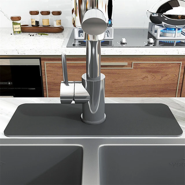 Kitchen Sink Faucet Splash Mat  Drying Mat Kitchen Counter - 1pc Kitchen  Absorbent - Aliexpress