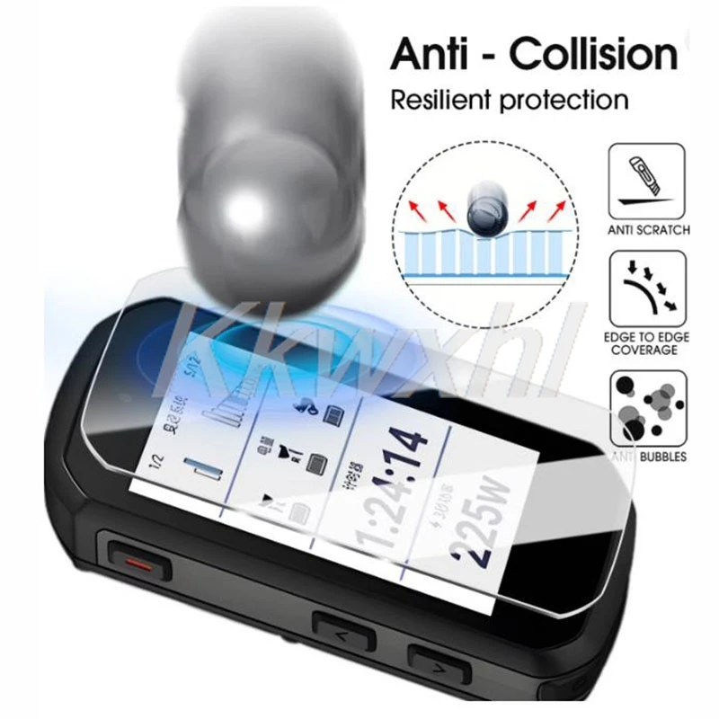 Premium Tempered Glass Screen Protector Film Cover for GPS Bicycle Computer (2-Pack)