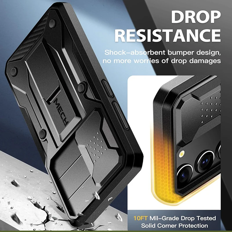 For Samsung Galaxy S23 phone case with Sliding Camera Lens Cover Drop Protection Rugged Shockproof Phone Case with Kickstand