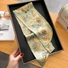Silk Neckerchief Scarf for Women Luxury Ribbon Skinny Design Satin Hand Wrist Wrap Headband Foulard Shawl Hair Bands Accessories 6