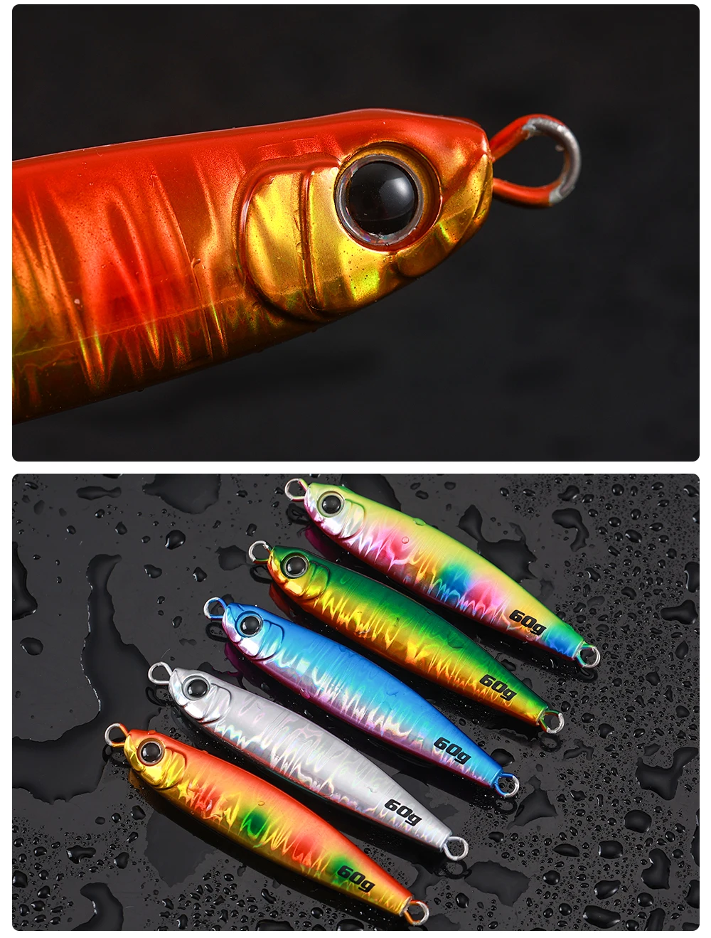 JIGGING PRO Mucho Lucir Metall-Jig 40g 60g 80g Weitwurf-Holografischer Salzwasser-Jigging-Köder Künstlicher Köder – Detail 10