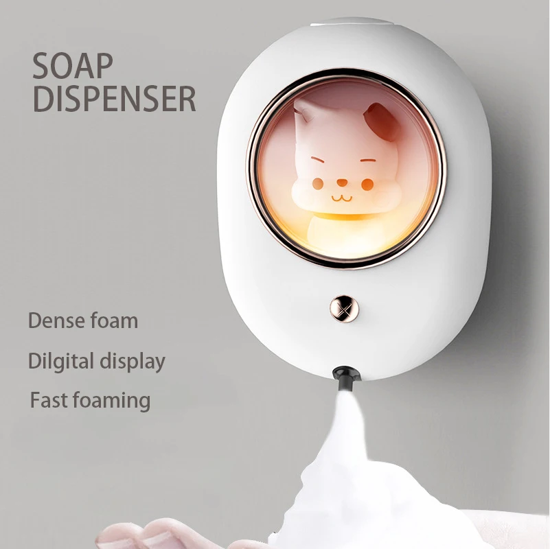 Cute Cartoon Automatic Soap Dispenser USB Rechargeable Induction Foam Soap Dispenser Smart Sterilizing Household Soap Dispenser