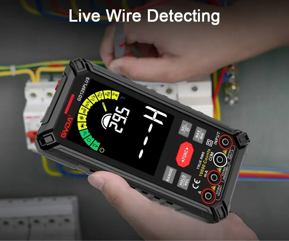 Smart Rechargeable Digital Multimeter True RMS 9999 Counts 1000V 10 ADC AC Voltage Current Multimeter Color LCD Multitester