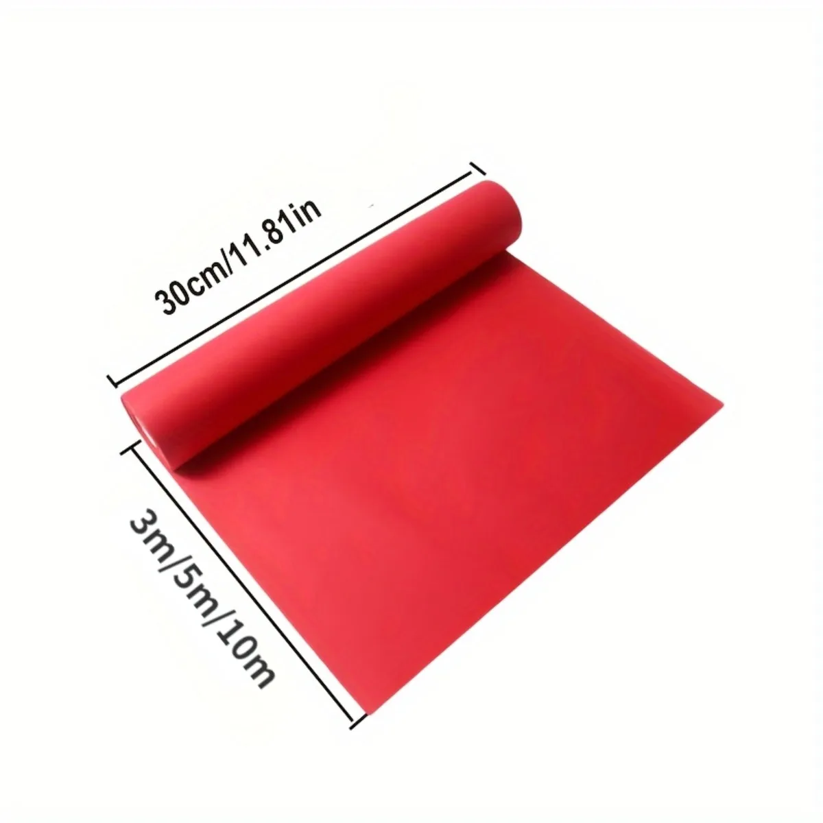 1 Roll Gift Wrapping Paper Roll Red Kraft Packing Paper Solid Color For Bouquet Supplies, Flower Paper, Gift Packaging Paper