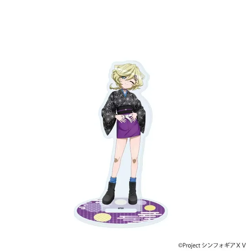 Anime Senki Zessho Symphogear XV Tsubasa Kazanari 기모노 컬렉션 Ver 아크릴 스탠드 모델 플레이트 키체인 데스크 장식