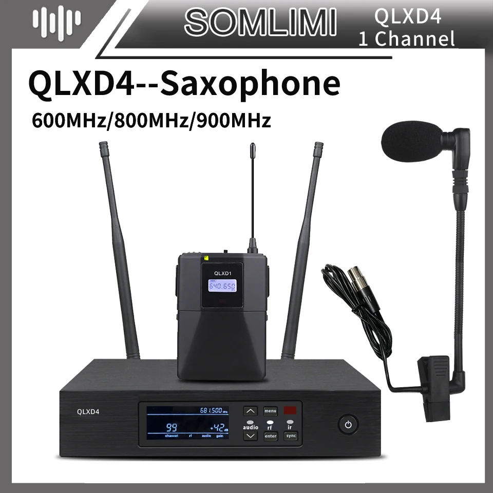 

Саксофон SOM QLXD4, профессиональный двойной беспроводной микрофон, динамическая система для выступлений и представлений