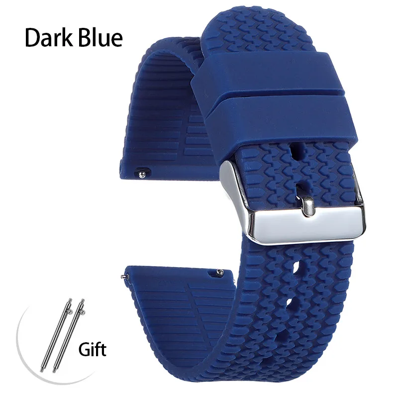 Silicone Sport Watch Band - Soft Rubber Strap with Quick Release