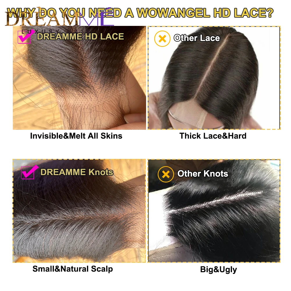 2x6 Skin Melted HD Lace Closure Yaki Straight 6in Deep Parting Pre-plucked Human Hair For Women Brazilian Hair Natural human hair lace closure
