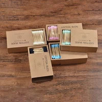 2000Pcs Color Mix Double Head Bamboo Cotton Buds Adults Makeup Cotton Swab Eco Friendly Wood Sticks Nose Ears Cleaning Tools 2