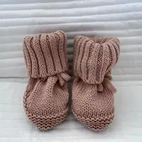 Infant Baby Neutral Booties 100% Cotton Knit Baby Socks Unisex Toddler Baby Shoes Shower Gift 1