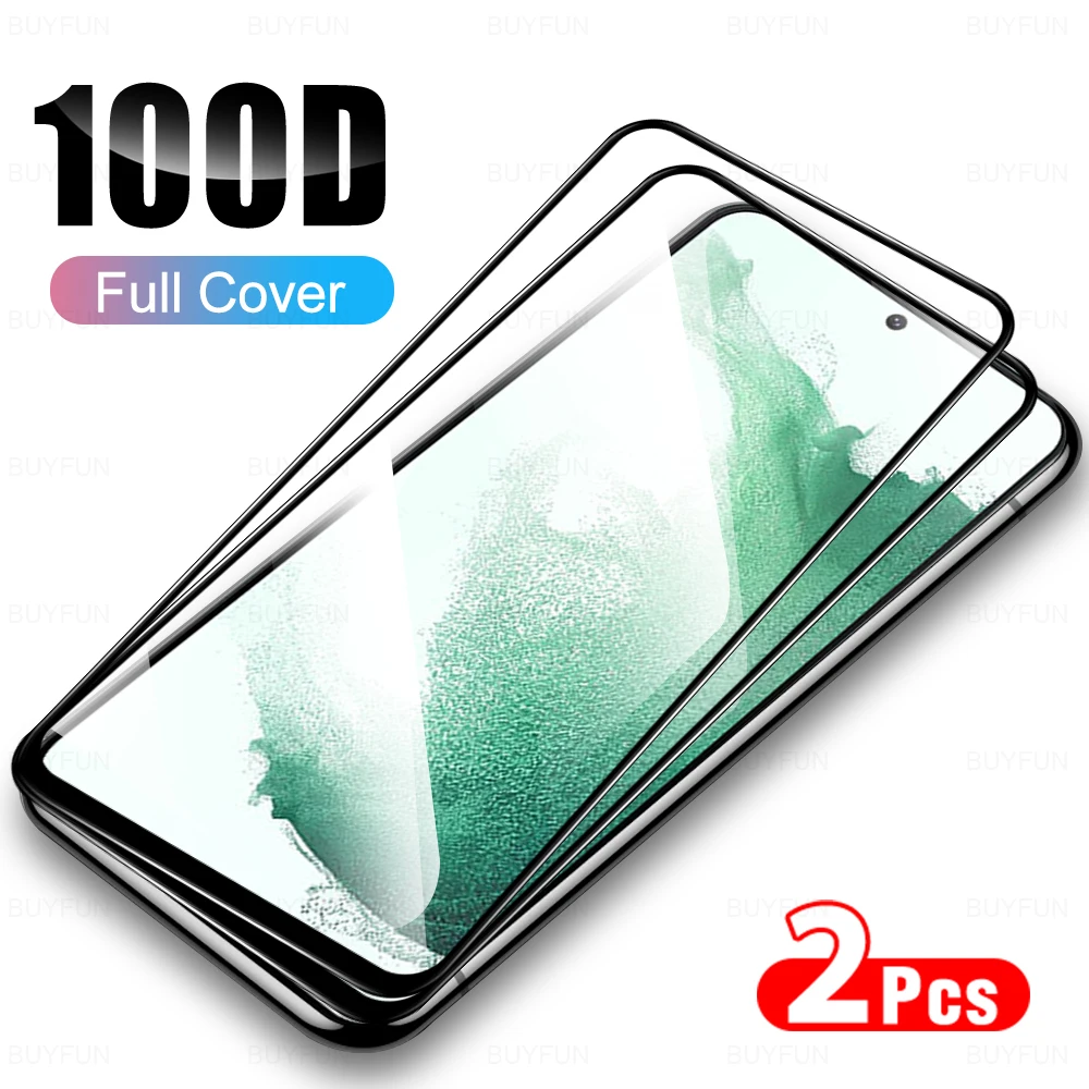 2pcs Full Coverage Screen Protector Tempered Film For Samsung Galaxy S22plus S22+ S22 S 22 Plus