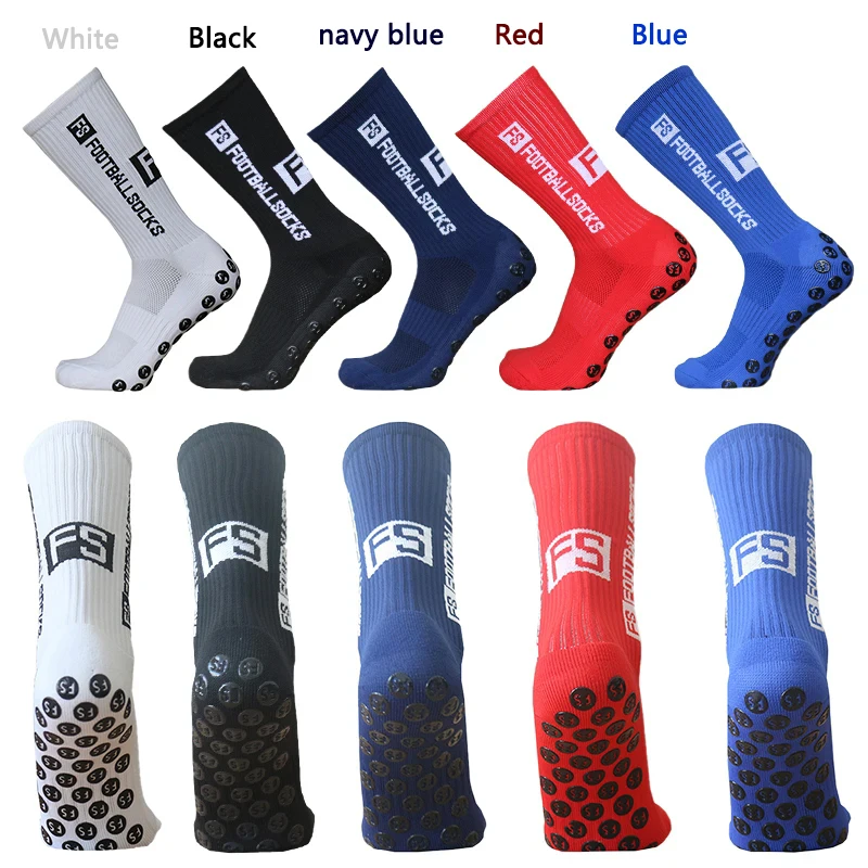 2025 New FS Anti slip Adhesive Football Socks Men's Middle Tube Anti sweat and Odorous Football Sports Cycling Socks