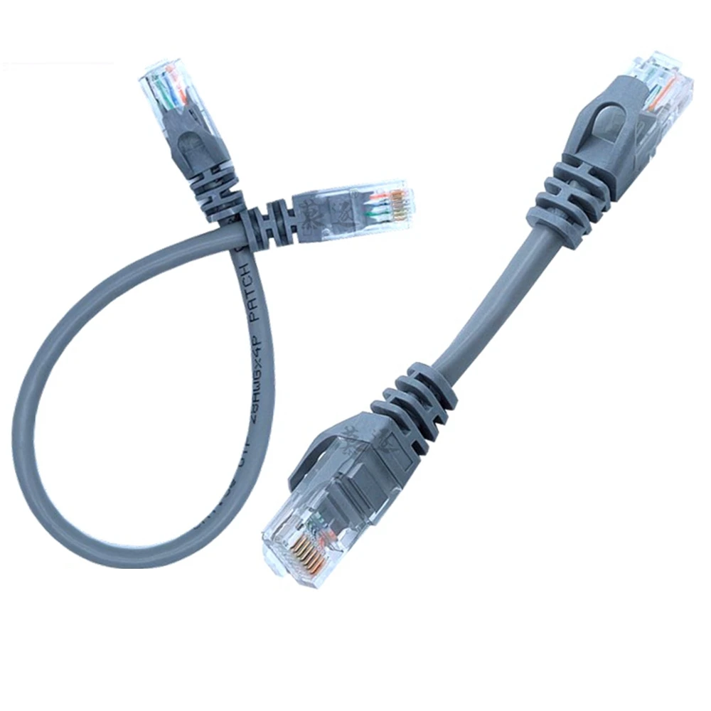 

Grey 10CM CAT5 CAT5e CAT6e UTP Ethernet cable plug RJ45 plug LAN short cable 10CM