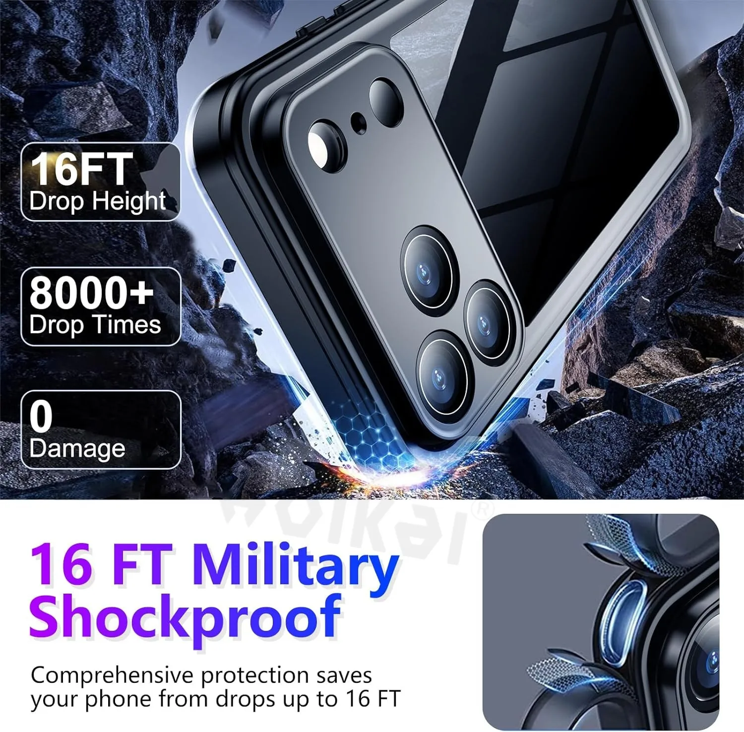 Waterproof Drop-Proof Full Body Protective Case with Heavy-Duty Design
