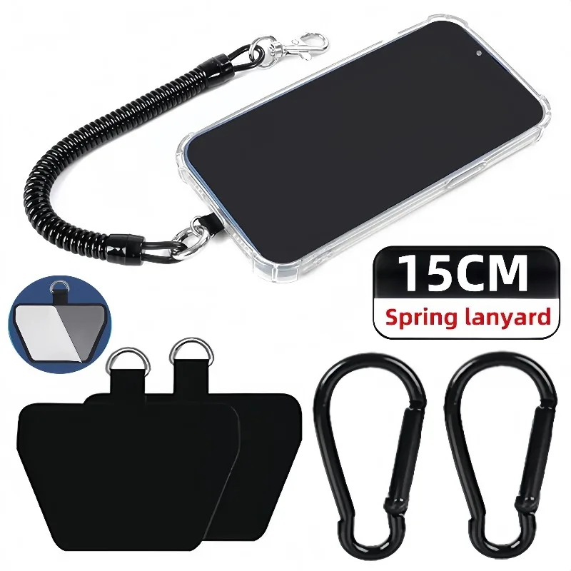 Telescopic Anti-Drop Phone Tether with Buckle and Keychain Attachment