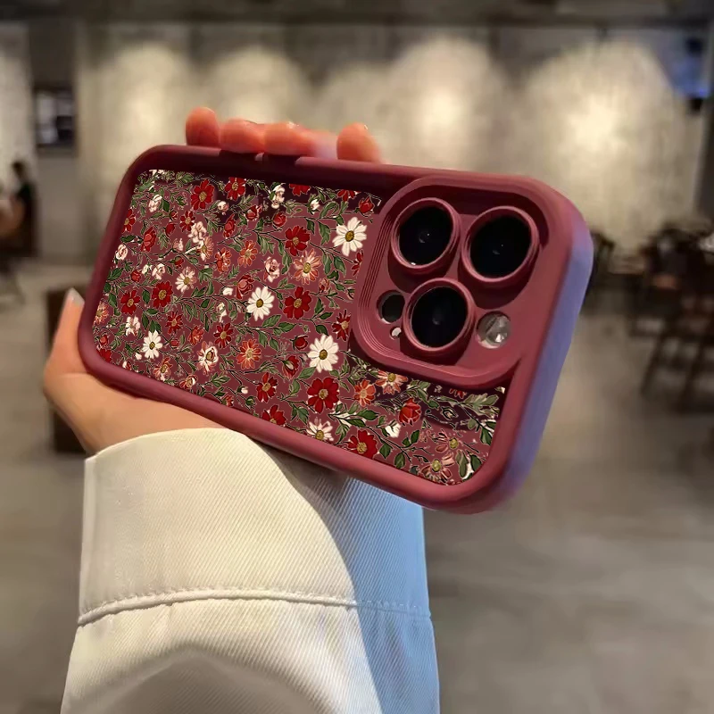 Chic Cartoon Daisy Flower Matte Silicone Phone Case