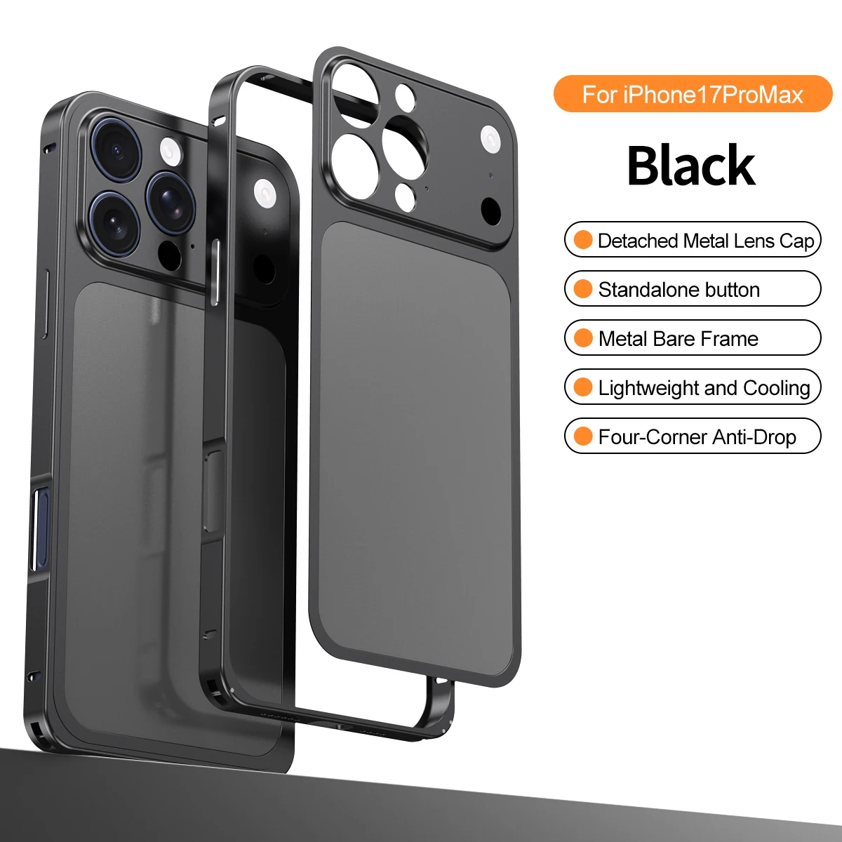 Luxury Aluminum Alloy Slim Frame Case with Metal Backplane