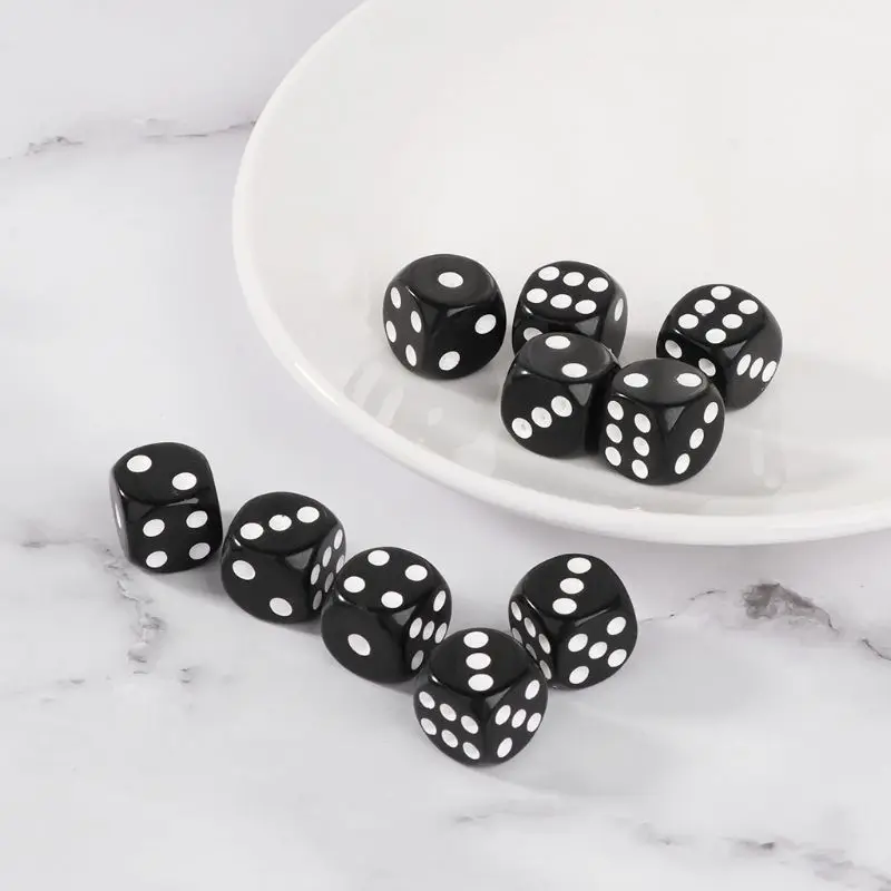 Digital Number Cubes for Kids 6 Sided D6 Faces Round Coener Educational DIY Board Games 16mm 10Pcs game dice dice set