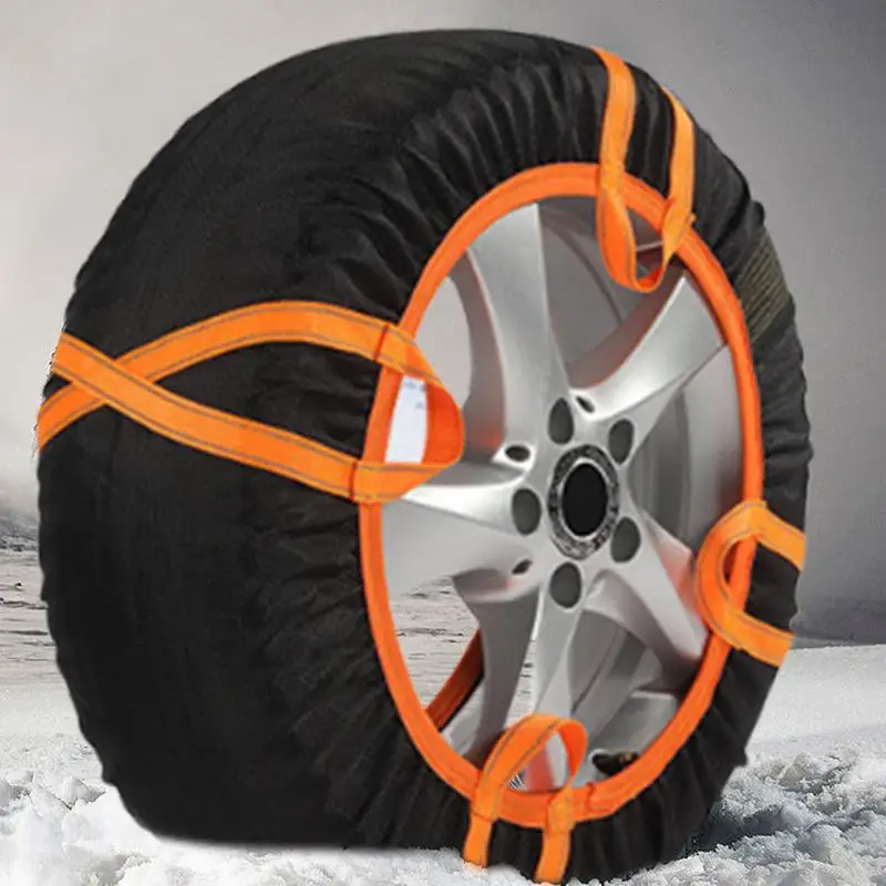 Tire Socks for Snow Auto Tire Anti-Slip Cover Anti-Slip Cover with Reflective Warning Strips for RV SUV Truck Small Car