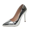 Soft Leather Sliver Gold High Heels 8/10cm Shoe Fashion Women Pumps Pointed Toe Slip-on Office Woman Wedding Shoes Large Size 43 5