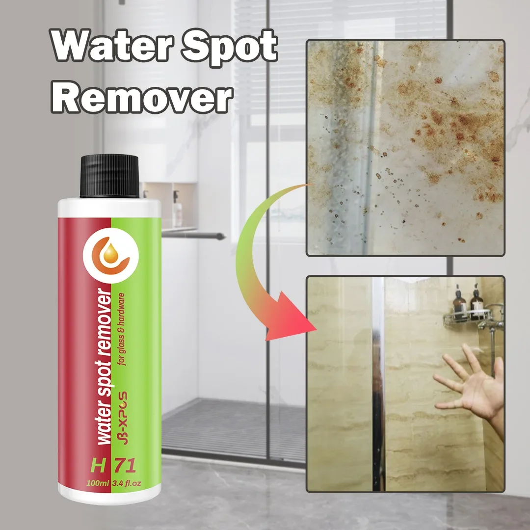 Water Spot Remover Bathroom Glass Cleaner Mineral Deposit Cleaner Stainless Steel Soap Shower Doors Bathtub Sink Mirror
