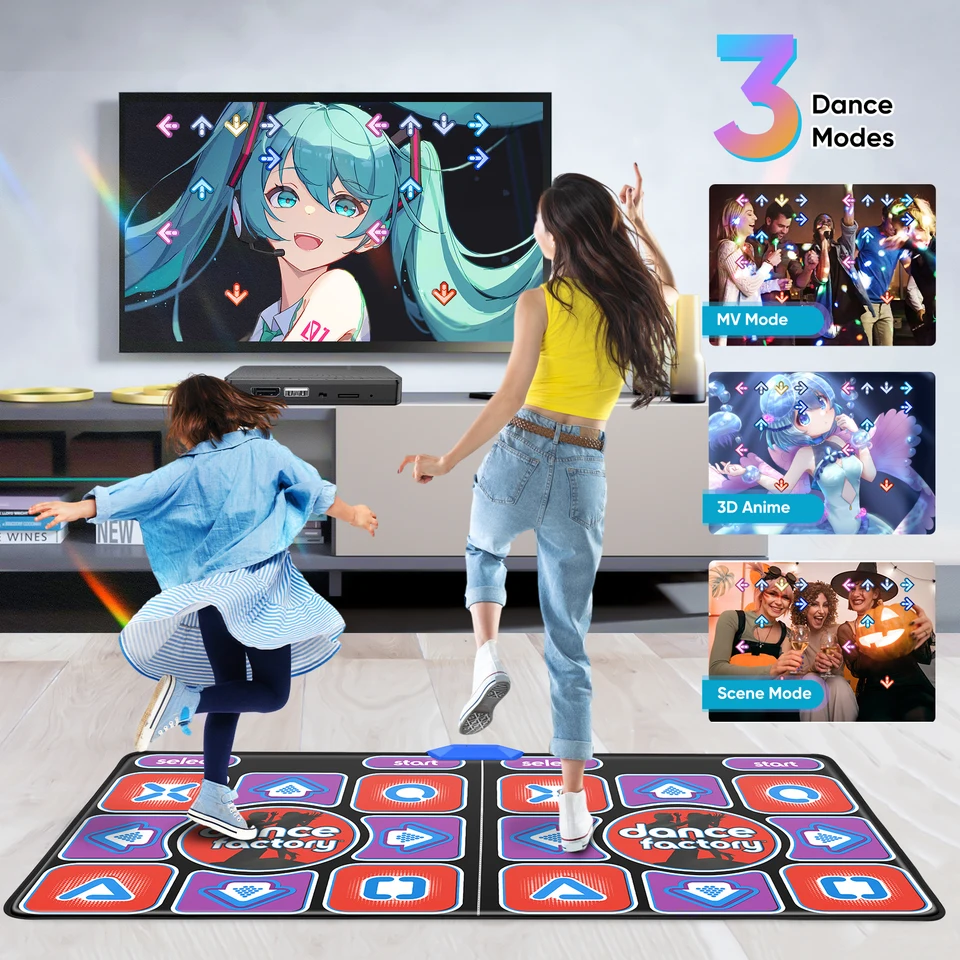 Tappetino da ballo musicale antiscivolo e resistente per bambine, modelli aggiornati, con ricevitore wireless e 58 giochi e 100 brani musicali._voghion.com