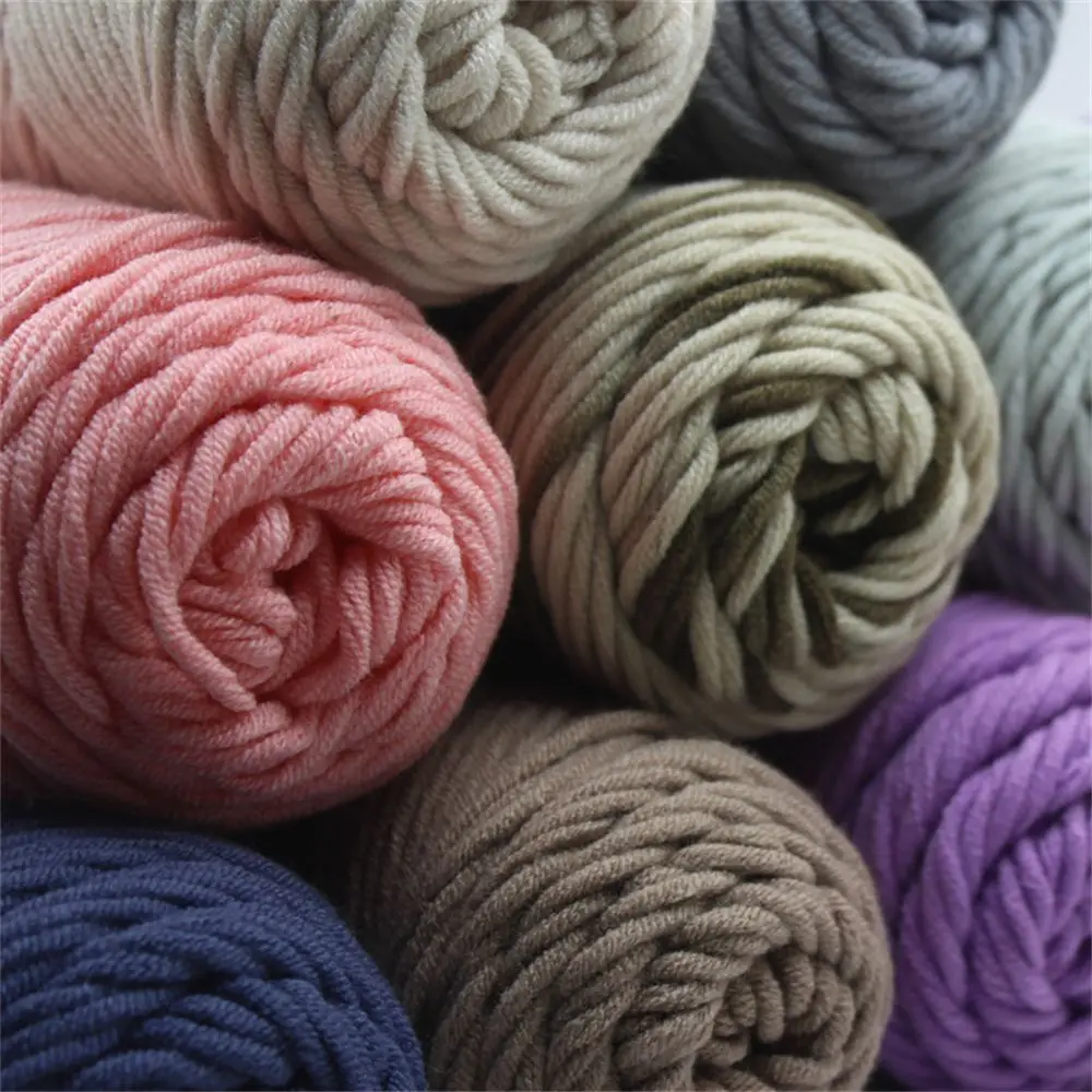 Crochet Yarn Pure Colour Series Lover Yarn 100g Milk Cotton Yarn Woolen 8 ply Thread for Knitting Scarf Wool Handmade DIY Scarves Gift