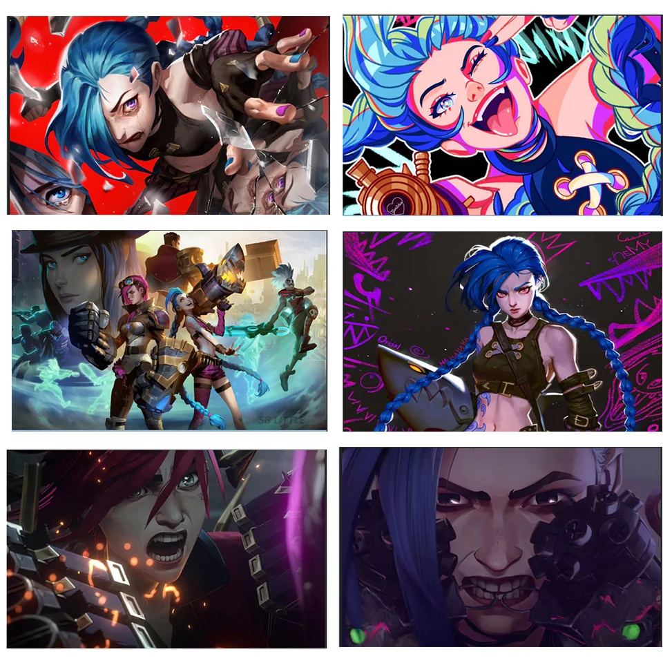 LOL 40cmX60cm Arcane Jinx VI League of Legends TV Series Painting Posters  and Prints Wall Art Canvas Picture Stickers - AliExpress