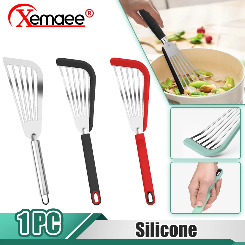 SiliconeFryingSpatulaNonstickPanFriedEggPancakeSpatulaSteakSpatulaKitchenFlipFish
